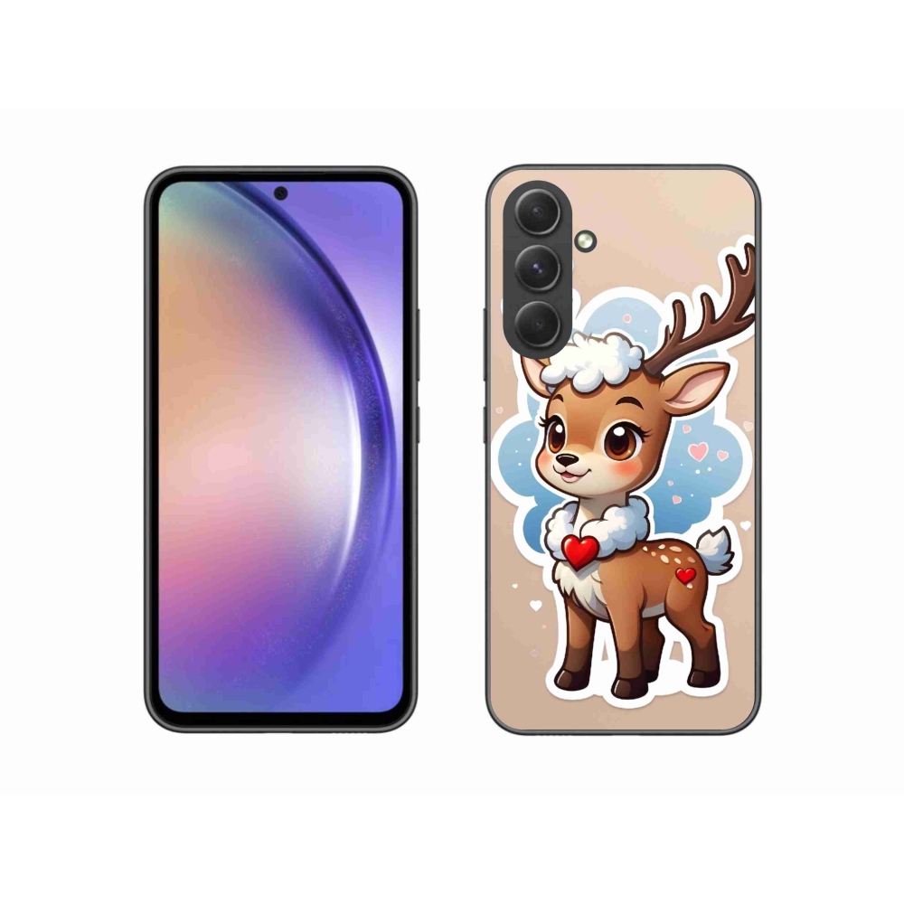 Zselés borítás mmCase Samsung Galaxy A54 5G - rajzfilm rénszarvashoz