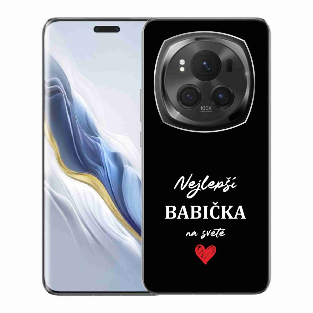 Gél borítás mmCase a Honor Magic 6 Pro 5G számára - Best Grandma 1 fekete háttér