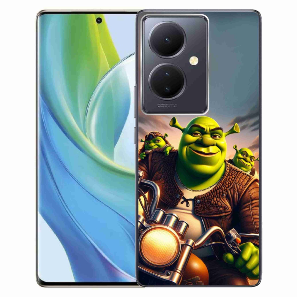 Gél borítás mmCase a Vivo V29 Lite 5G-hez - Shrek egy motorkerékpáron