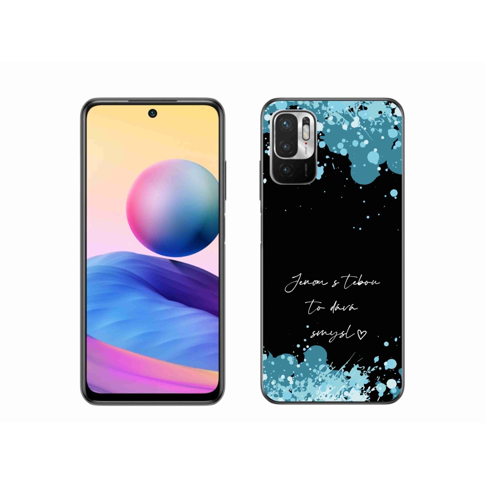 Gél borító mmCase a Xiaomi Redmi Note 10 5G-hez - szerelmes szöveg fekete háttérrel