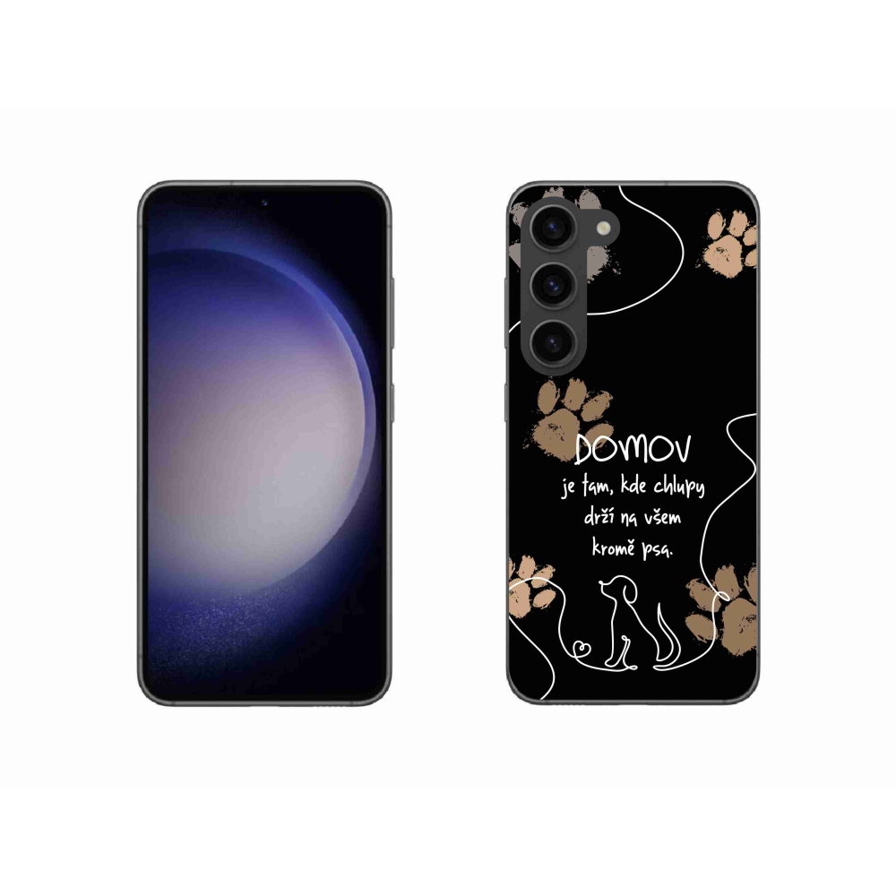 Gél borítás mmCase Samsung Galaxy S23 5G - kutya motívum fekete háttérrel