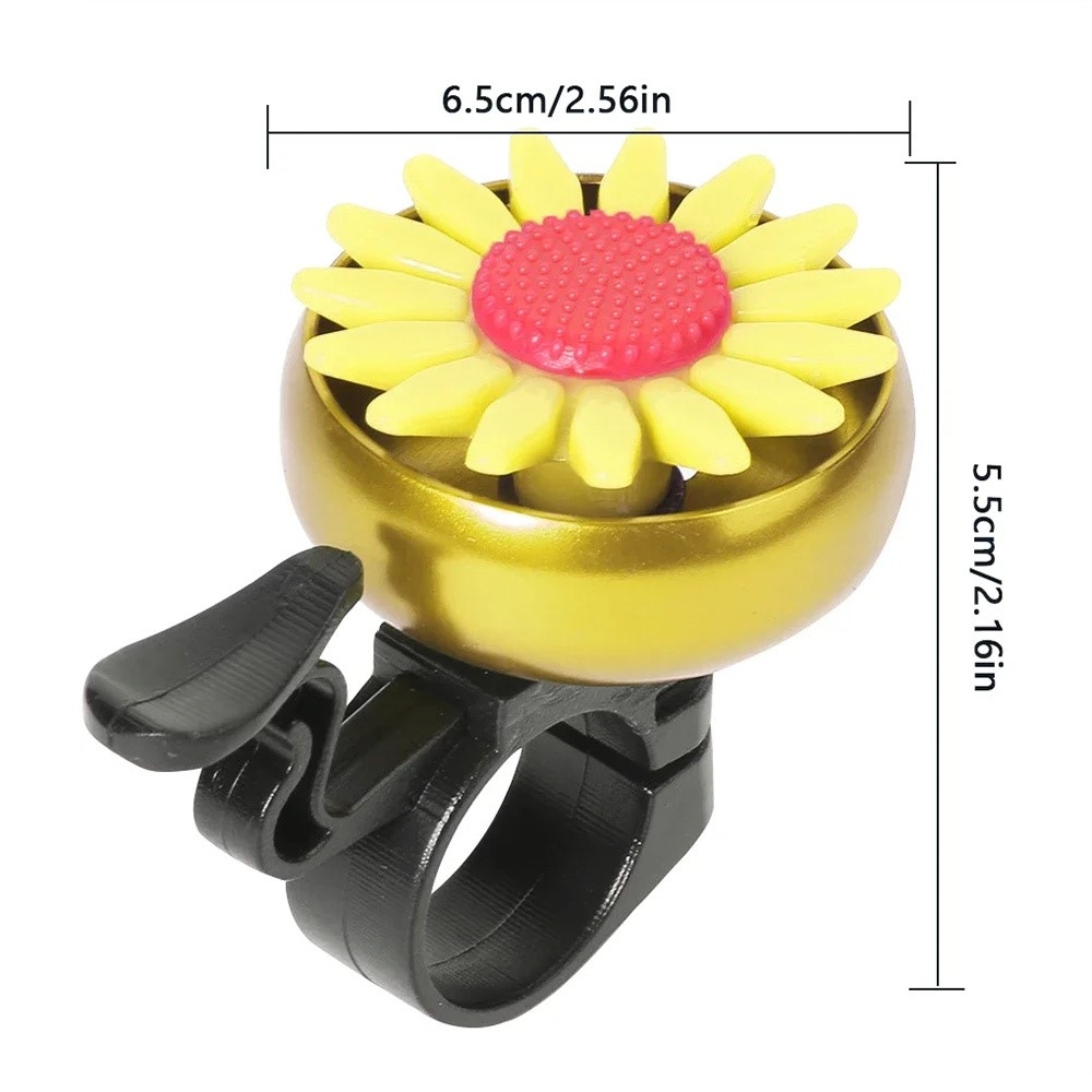 Gyerek biciklicsengő virágmotívummal - sárga