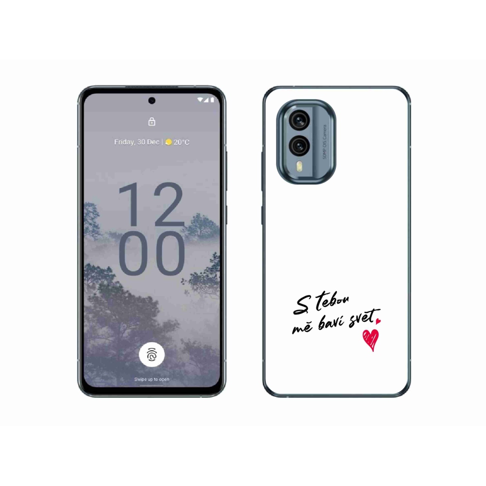 Zselés borító mmCase a Nokia X30 5G készülékhez - szerelmes szöveg 1 fehér háttér
