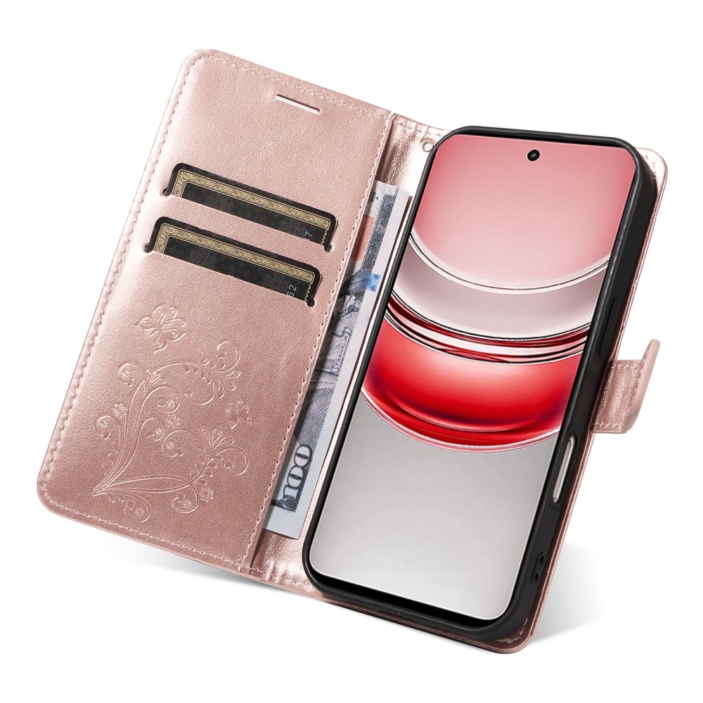 Nagy pillangó könyvtáska a Realme C75 készülékhez - rózsaarany