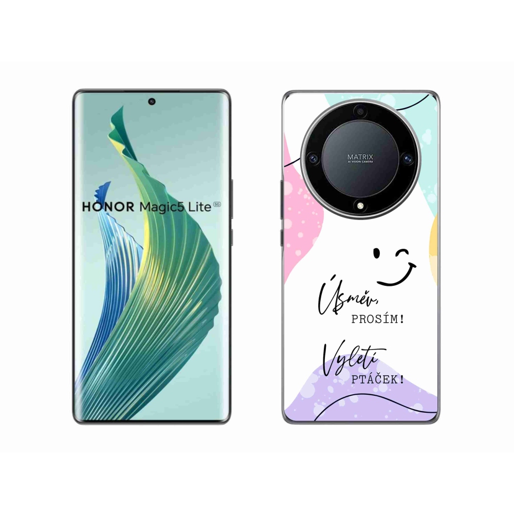 Gél borító mmCase a Honor Magic 5 Lite 5G készülékhez - vicces szöveg 4 fehér háttérrel