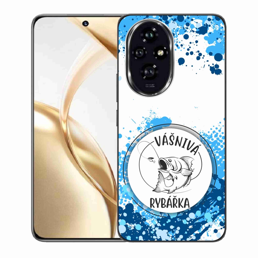 Gél borító mmCase a Honor 200 5G számára - szenvedélyes halász fehér háttérrel