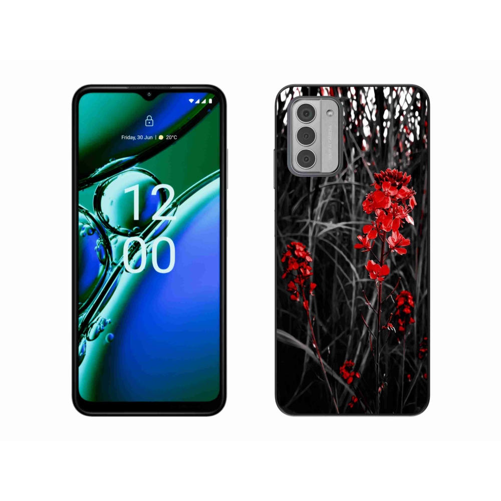 Zselés borítás mmCase a Nokia G42 készülékhez - piros növény