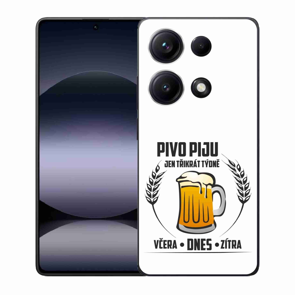 Gél borítás mmCase a Xiaomi Redmi Note 14S-hez - sör motívum fehér háttérrel