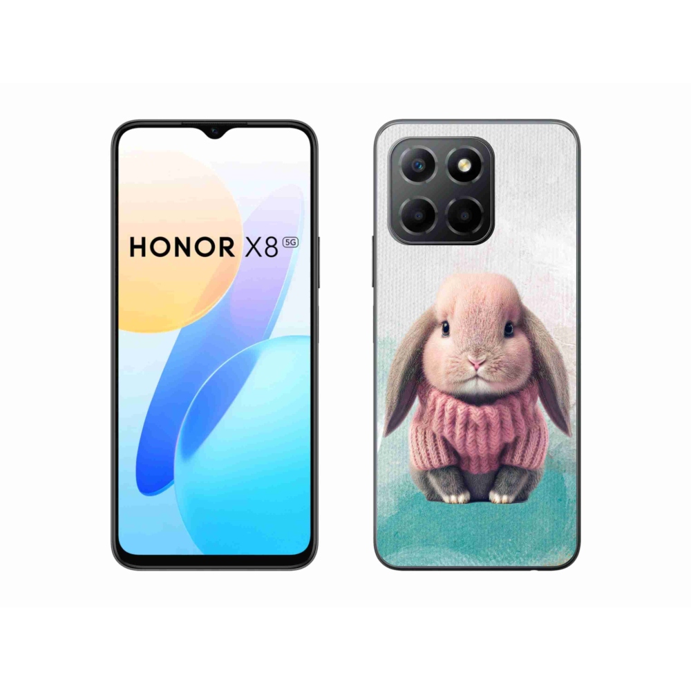 Zselés borítás mmCase a Honor X8 5G számára - nyúl pulóverben