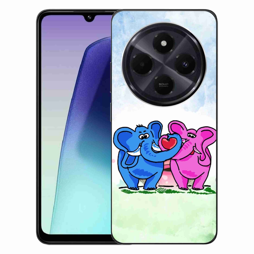 Gél borítás mmCase a Xiaomi Redmi 14C/Poco C75-hez - szerelmes elefántok