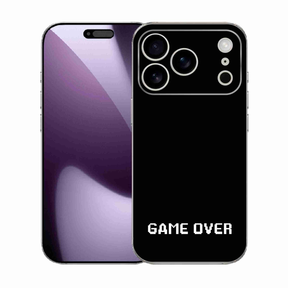 Zselés borítás mmCase iPhone 17 Pro készülékhez - játék fekete háttéren