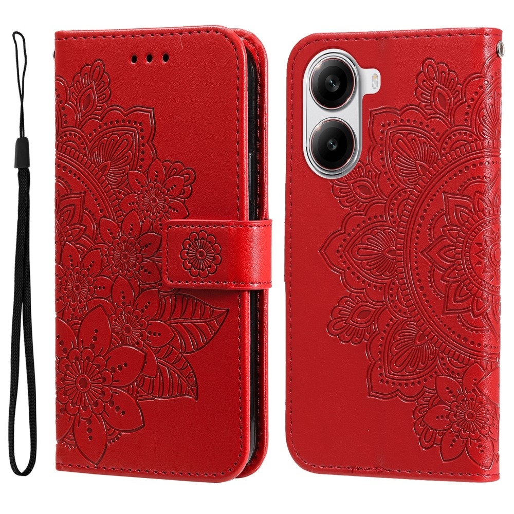 Mandala könyv tok a Xiaomi Poco X7 Pro 5G számára - piros
