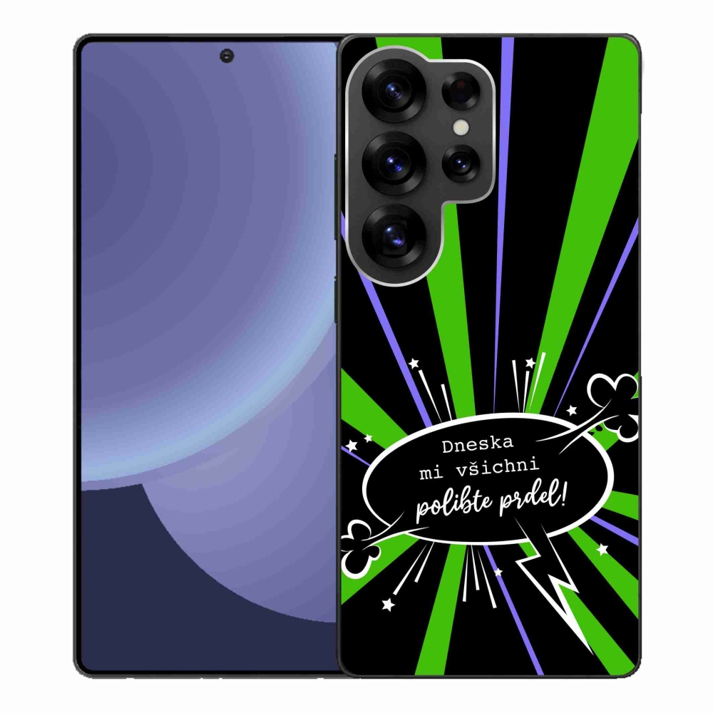 Gél borító mmCase Samsung Galaxy S25 Ultra készülékhez - vicces szöveg 15 fekete háttér