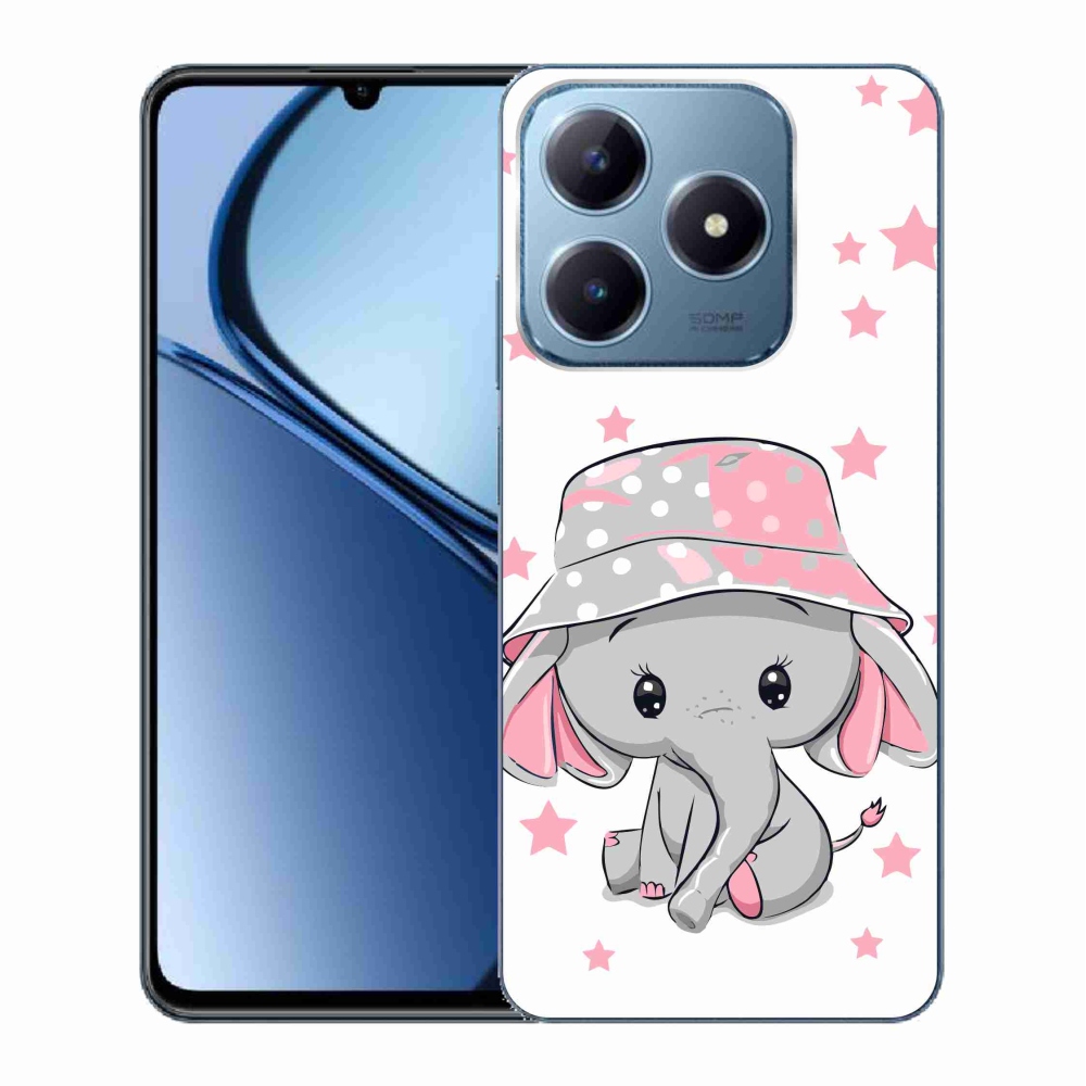 Gél borító mmCase a Realme C63 készülékhez - rózsaszín elefánt