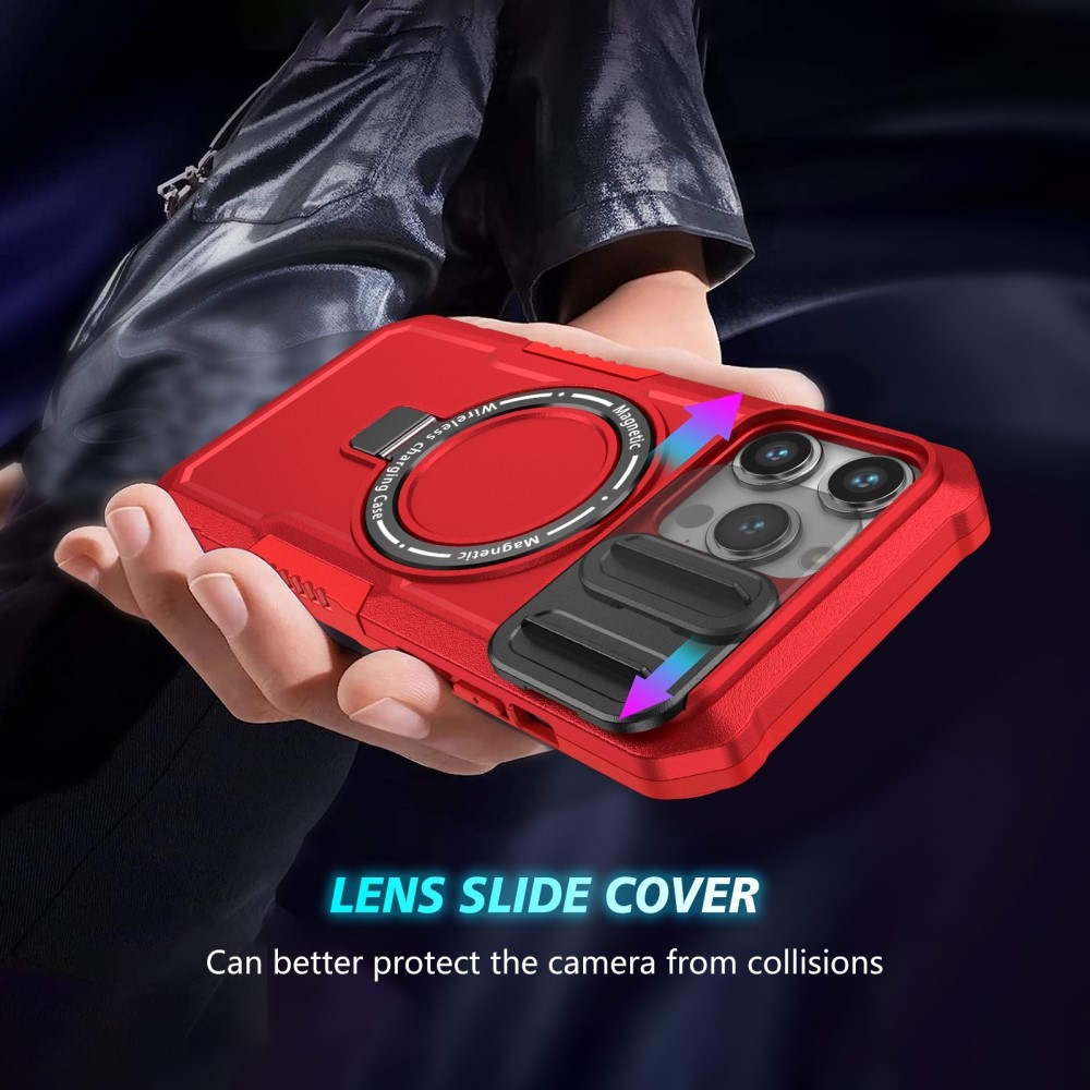 Katonai tartós védőburkolat MagSafe-vel iPhone 14 Pro Max készülékhez - piros