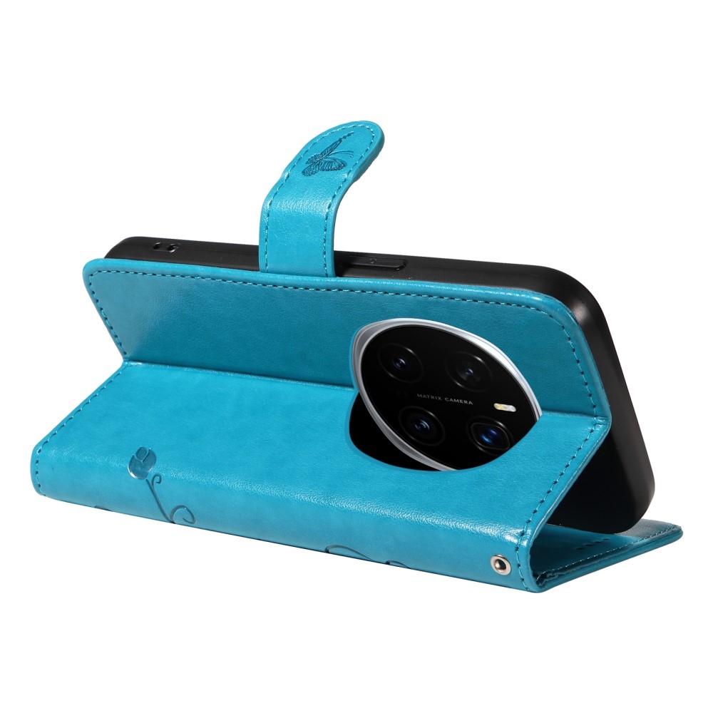 Virágos könyv tok a Honor Magic 7 Pro 5G készülékhez - kék