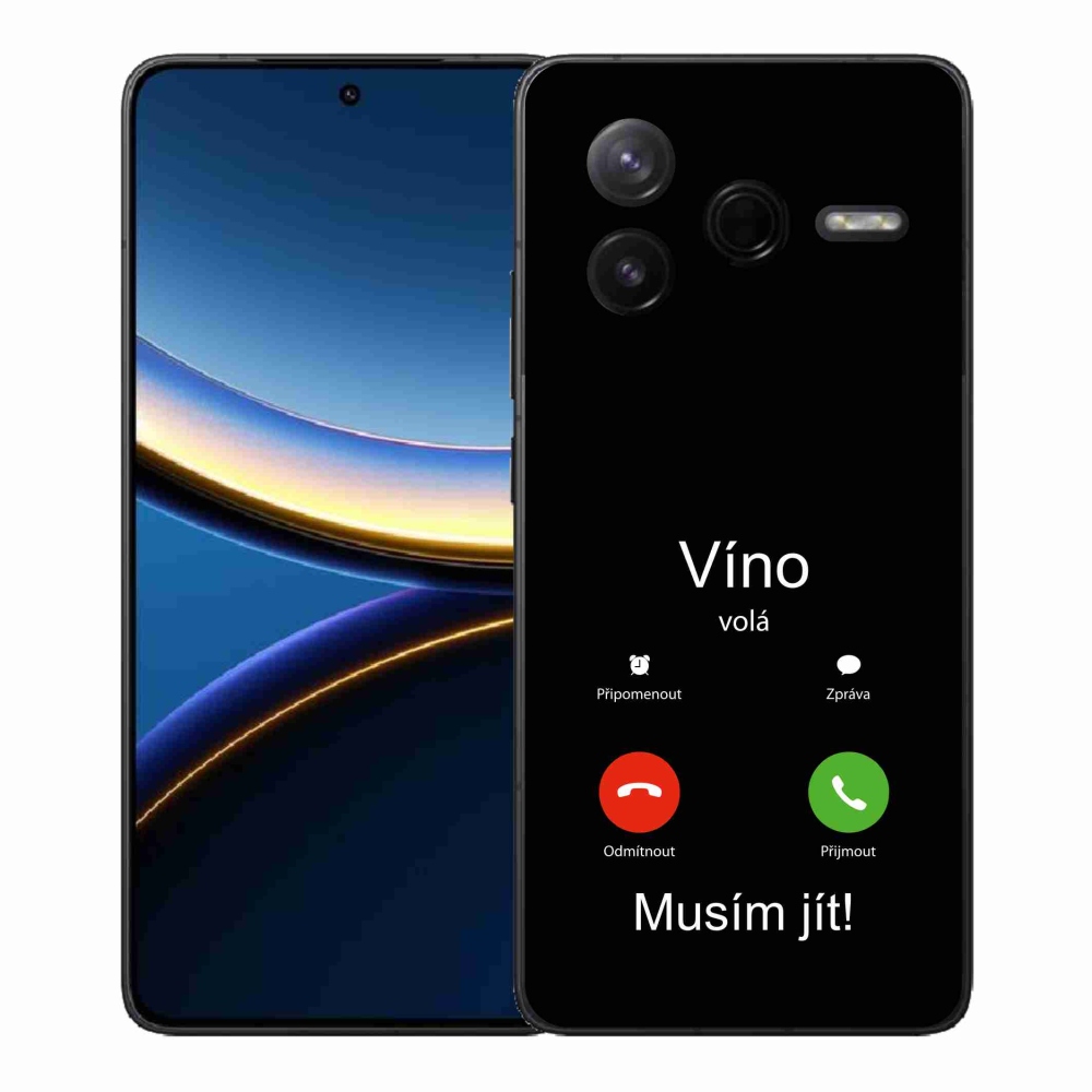 Gél borítás mmCase a Xiaomi Poco F7 Pro készülékhez - bor hívja a fekete hátteret