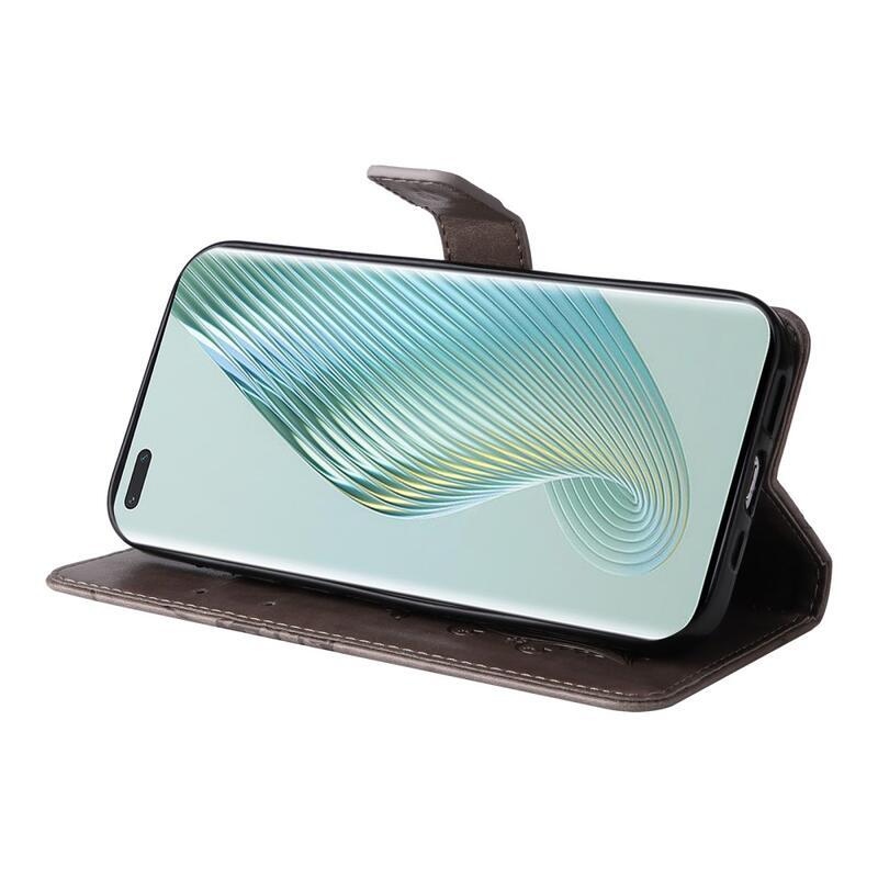 Nagy pillangó könyv tok a Honor Magic 5 Pro 5G számára - szürke