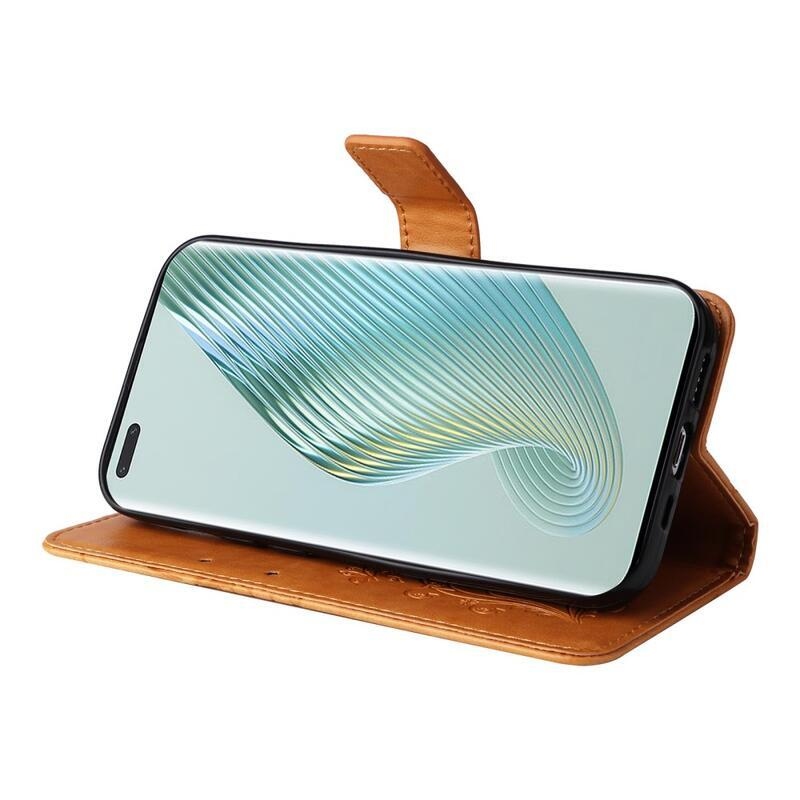 Nagy pillangó könyv tok a Honor Magic 5 Pro 5G számára - sárga