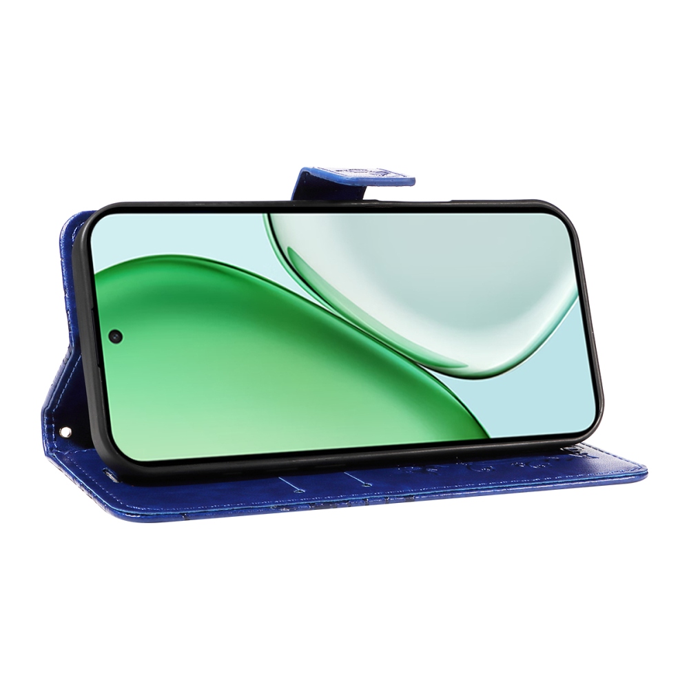 Nagy pillangó könyv tok a Honor Magic 8 Lite 5G számára - kék