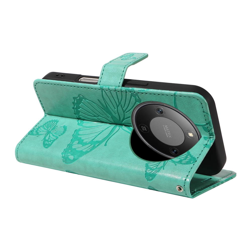 Nagy pillangó könyvtáska Honor Magic 8 Lite 5G - teal - teal