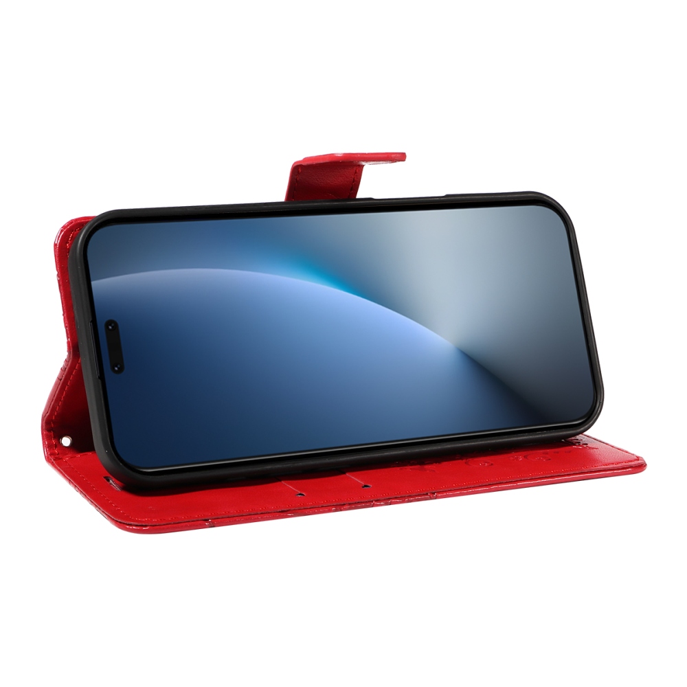 Nagy pillangó könyv tok a Honor Magic 8 Pro 5G számára - piros