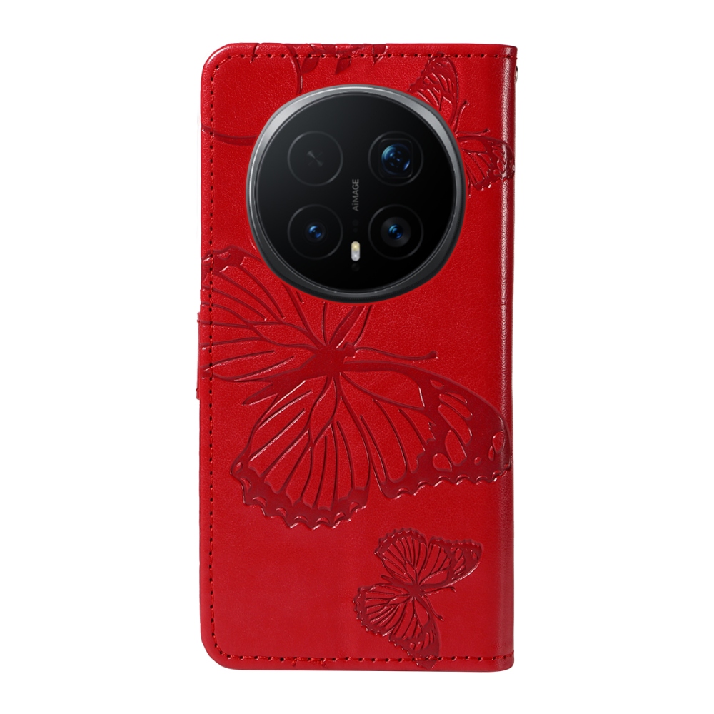 Nagy pillangó könyv tok a Honor Magic 8 Pro 5G számára - piros