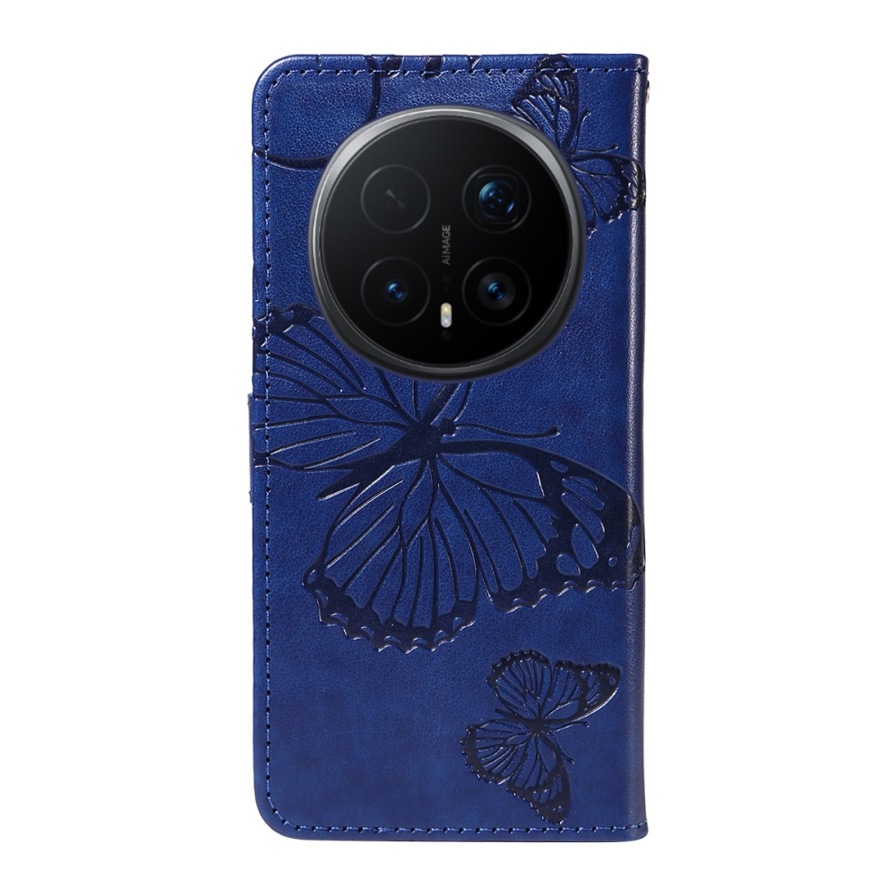 Nagy pillangó könyv tok a Honor Magic 8 Pro 5G számára - kék
