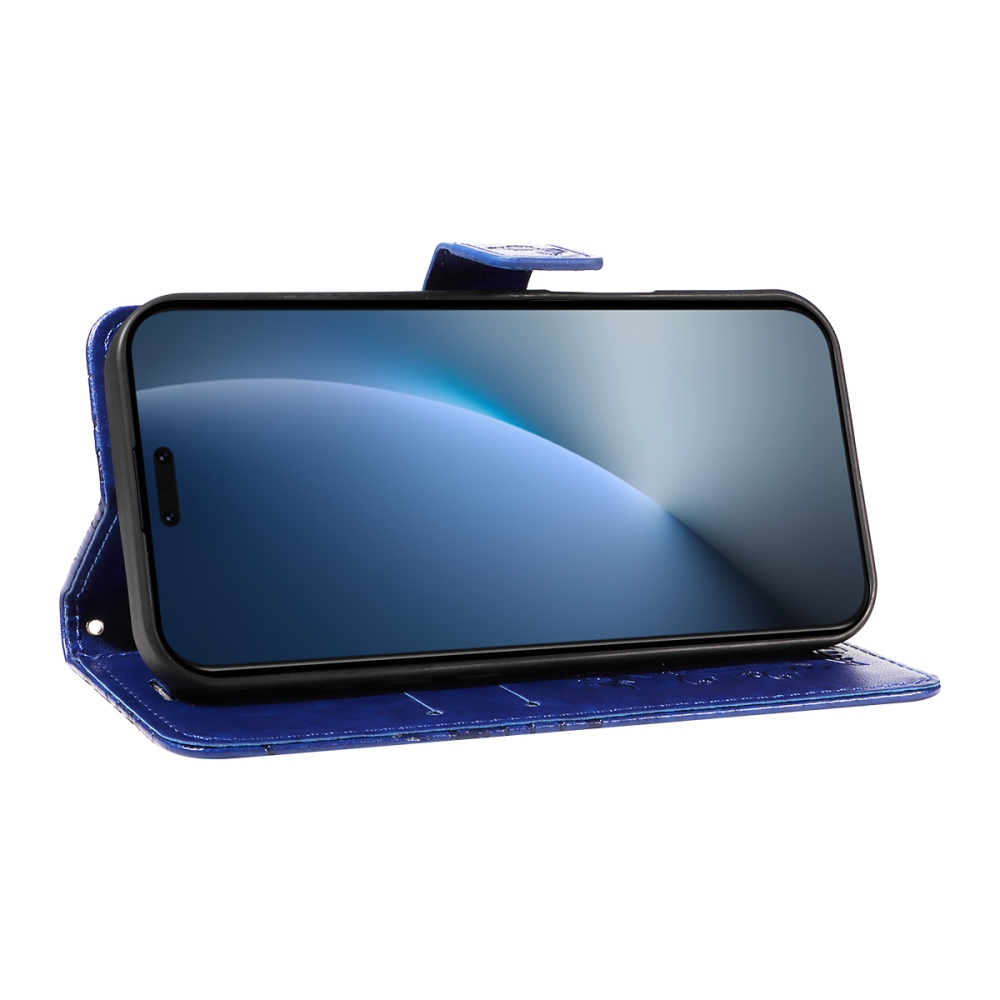 Nagy pillangó könyv tok a Honor Magic 8 Pro 5G számára - kék