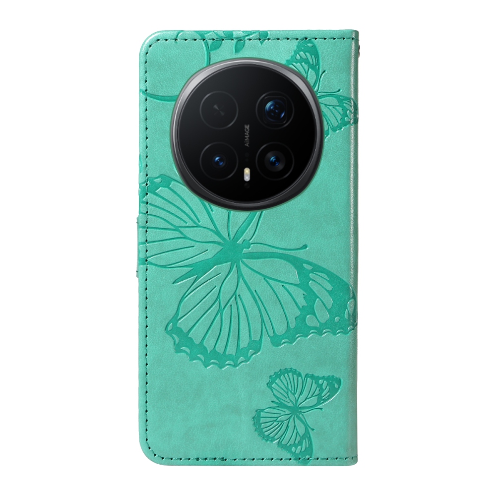 Nagy pillangó könyv tok a Honor Magic 8 Pro 5G számára - teal színű