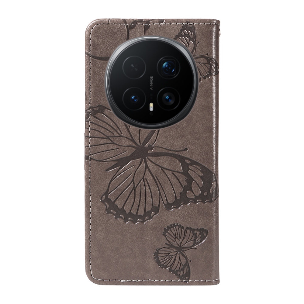 Nagy pillangó könyv tok a Honor Magic 8 Pro 5G számára - szürke