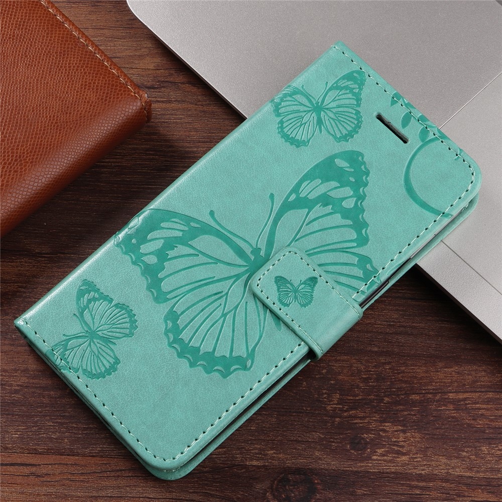 Big Butterfly könyvformájú tok iPhone 18 Pro Max/17 Pro Max-hoz – kék-zöld
