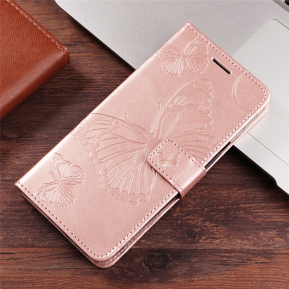 Big Butterfly könyvformájú tok iPhone 18 Pro Max/17 Pro Max készülékekhez – rózsaszín-arany