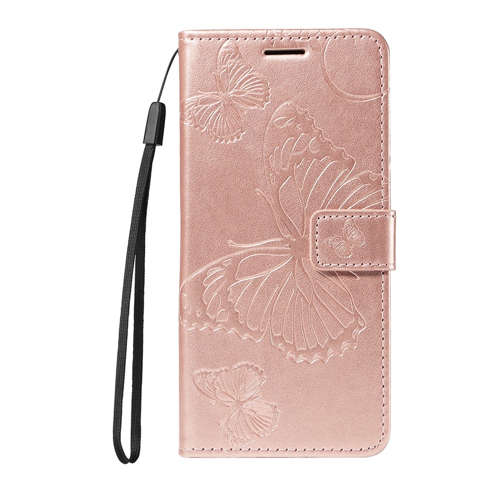 Big Butterfly könyvformájú tok iPhone 18 Pro Max/17 Pro Max készülékekhez – rózsaszín-arany