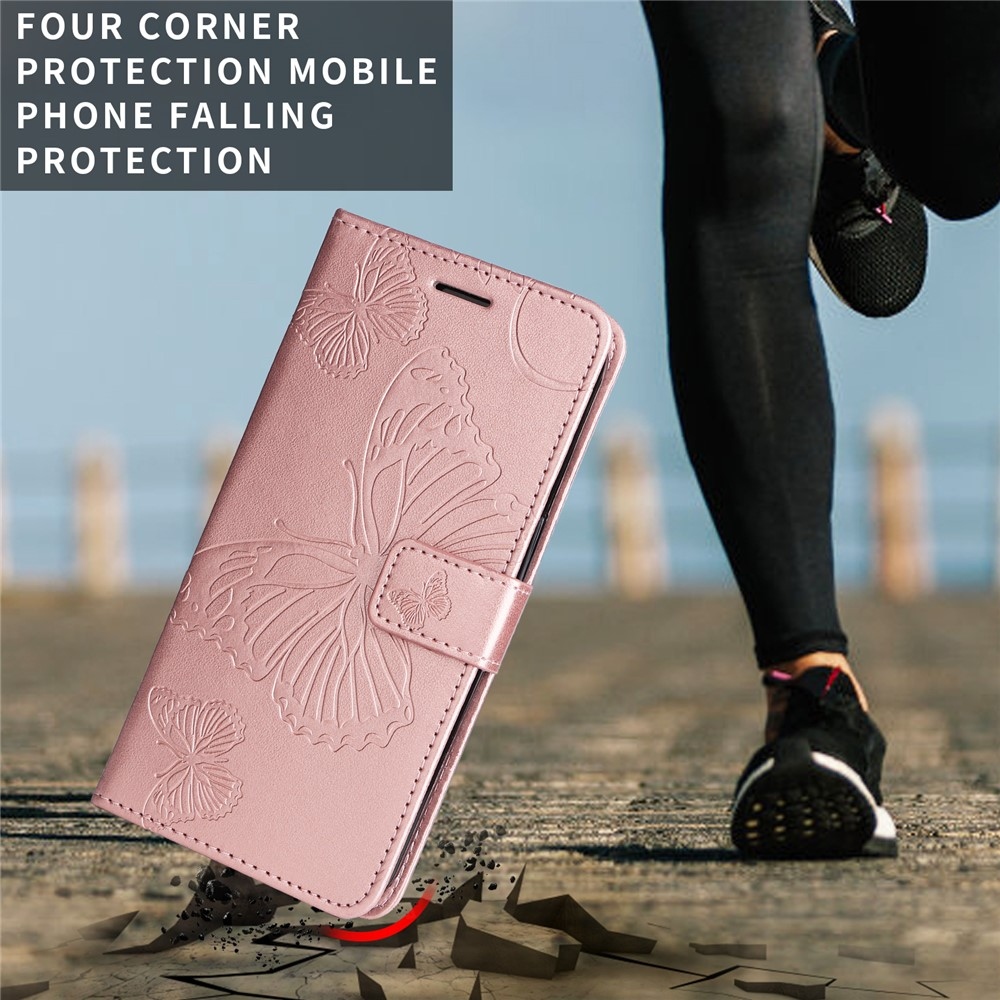 Big Butterfly könyvformájú tok iPhone 18 Pro Max/17 Pro Max készülékekhez – rózsaszín-arany
