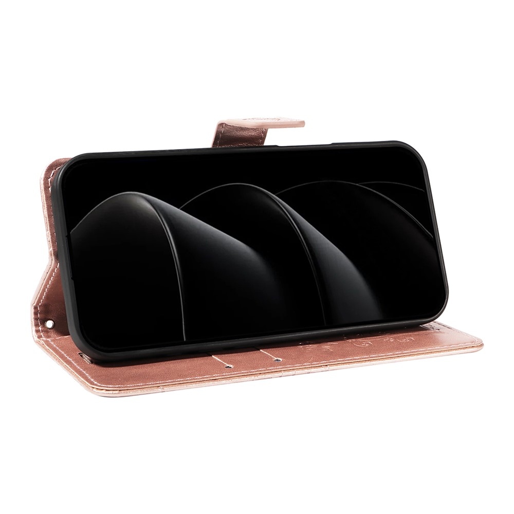 Big Butterfly könyvformájú tok iPhone 18 Pro Max/17 Pro Max készülékekhez – rózsaszín-arany