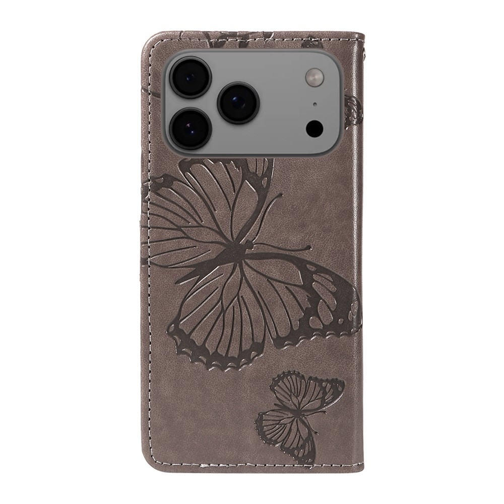 Big Butterfly könyvhátlap az iPhone 18 Pro Max/17 Pro Max készülékhez – szürke