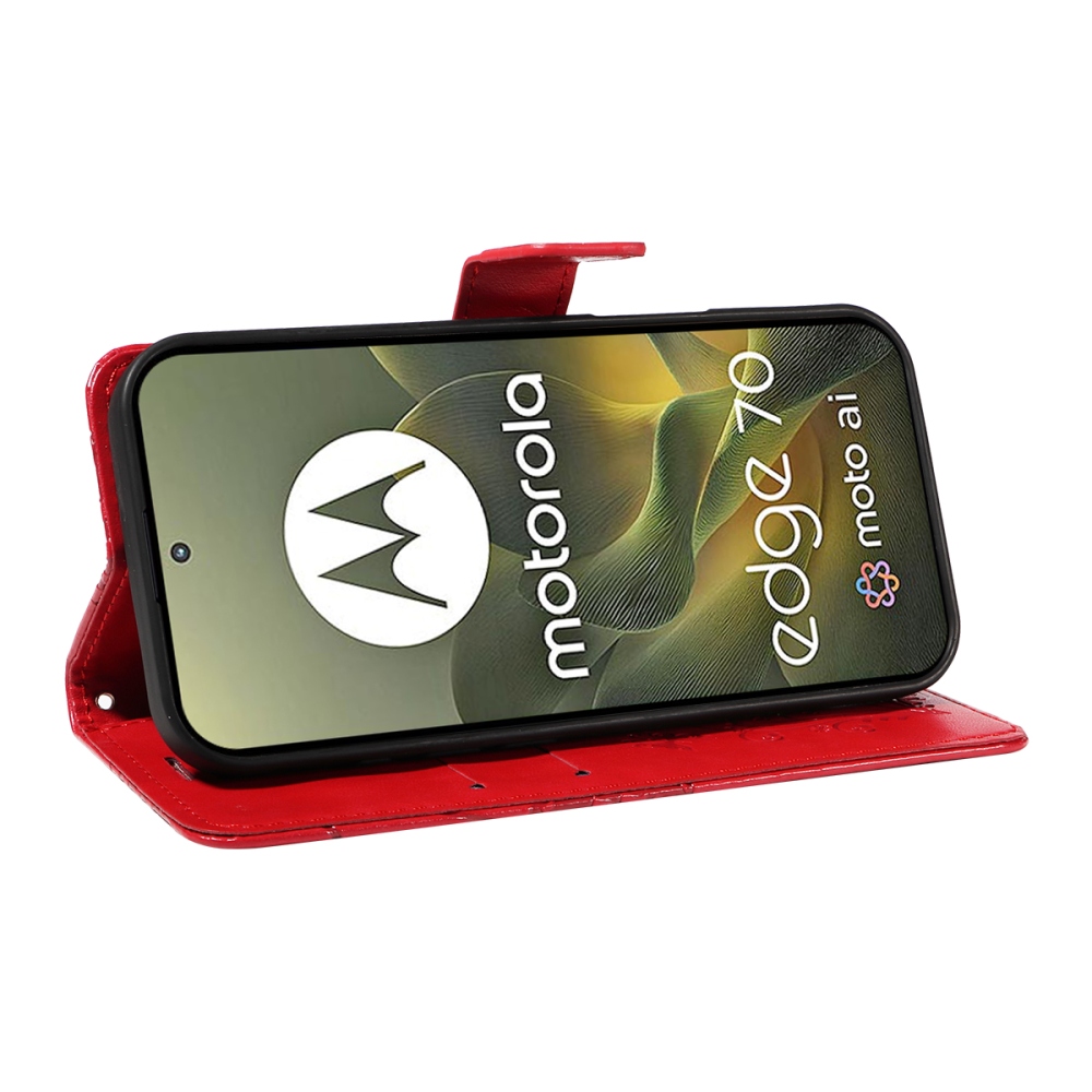 Nagy pillangó könyvtáska Motorola Edge 70 5G - piros