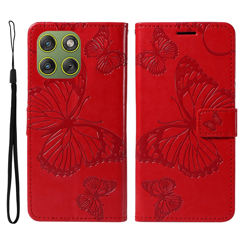 Nagy pillangó könyvtáska Motorola Edge 70 5G - piros