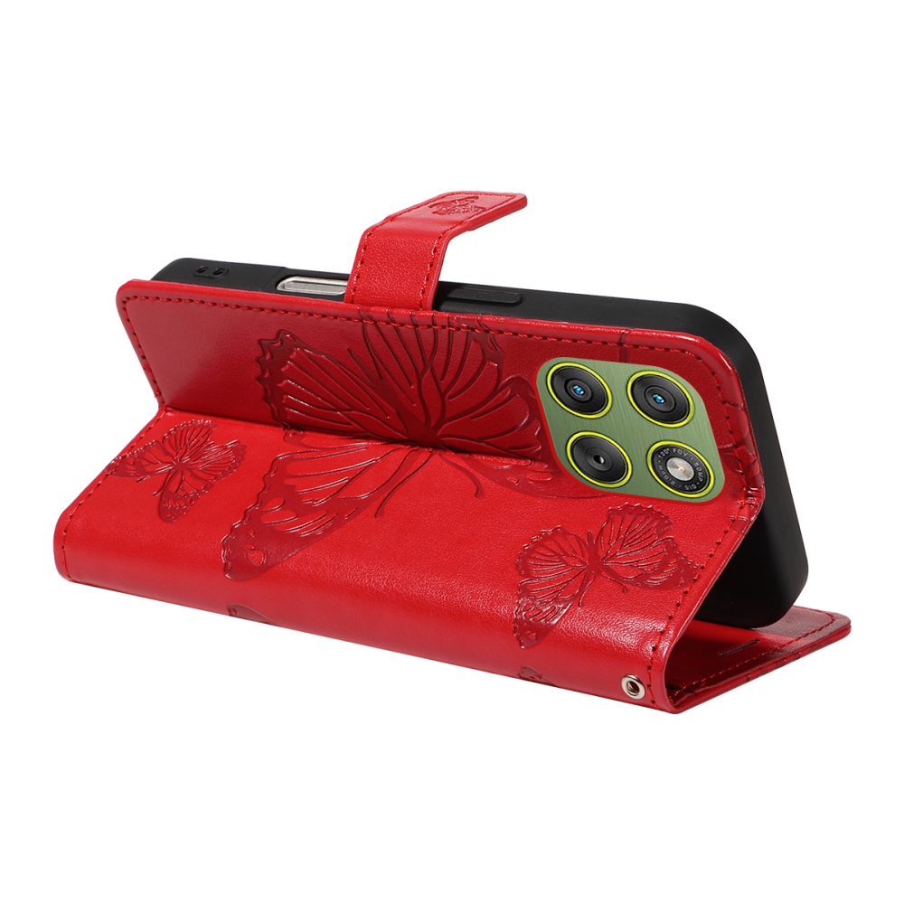 Nagy pillangó könyvtáska Motorola Edge 70 5G - piros