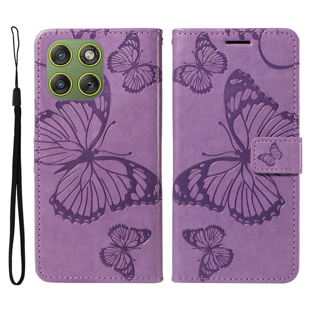 Nagy pillangó könyvtáska Motorola Edge 70 5G - lila