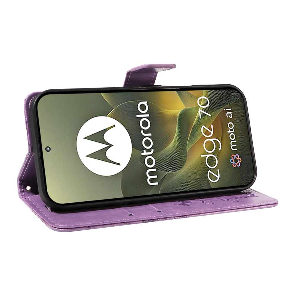 Nagy pillangó könyvtáska Motorola Edge 70 5G - lila