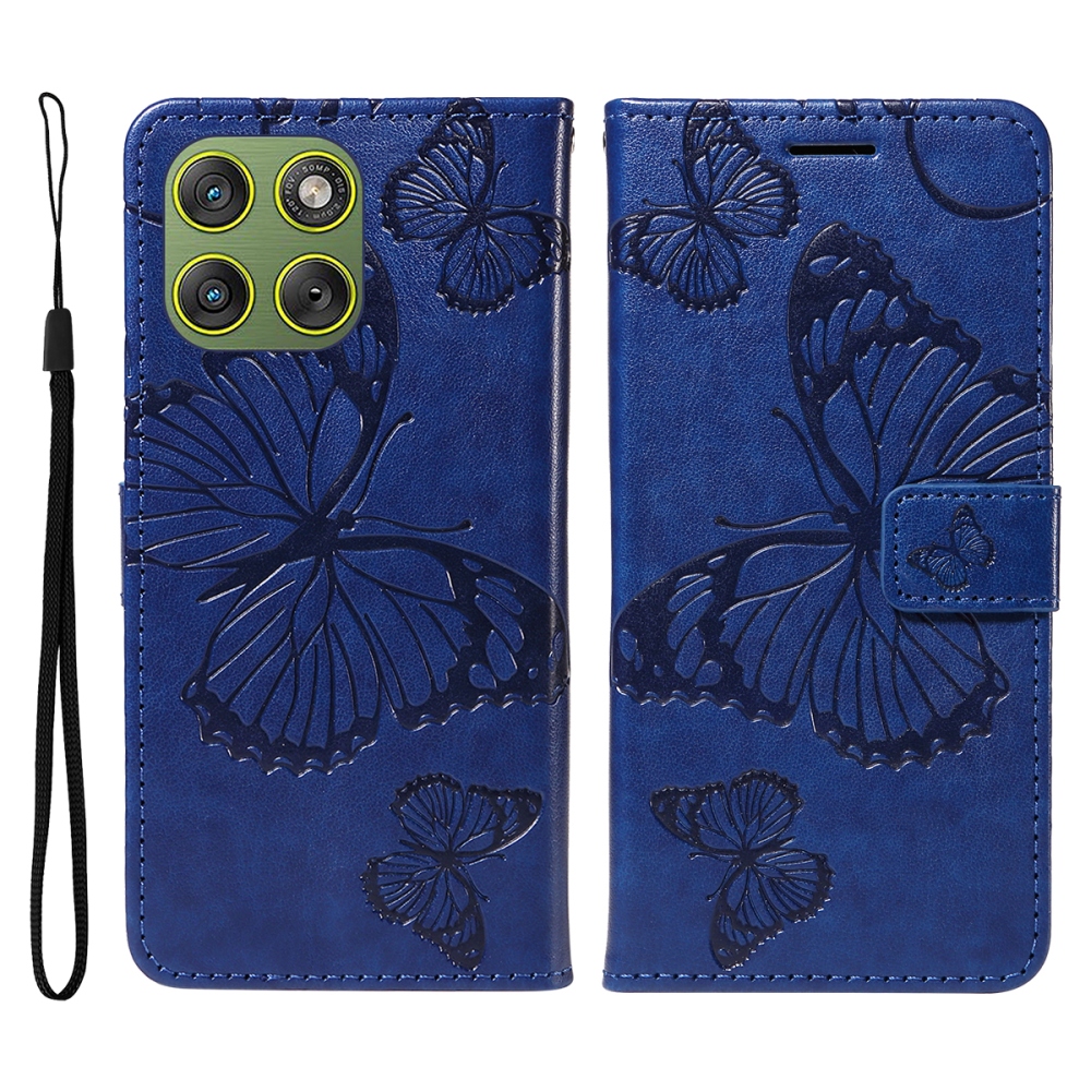 Nagy pillangó könyv tok Motorola Edge 70 5G - kék