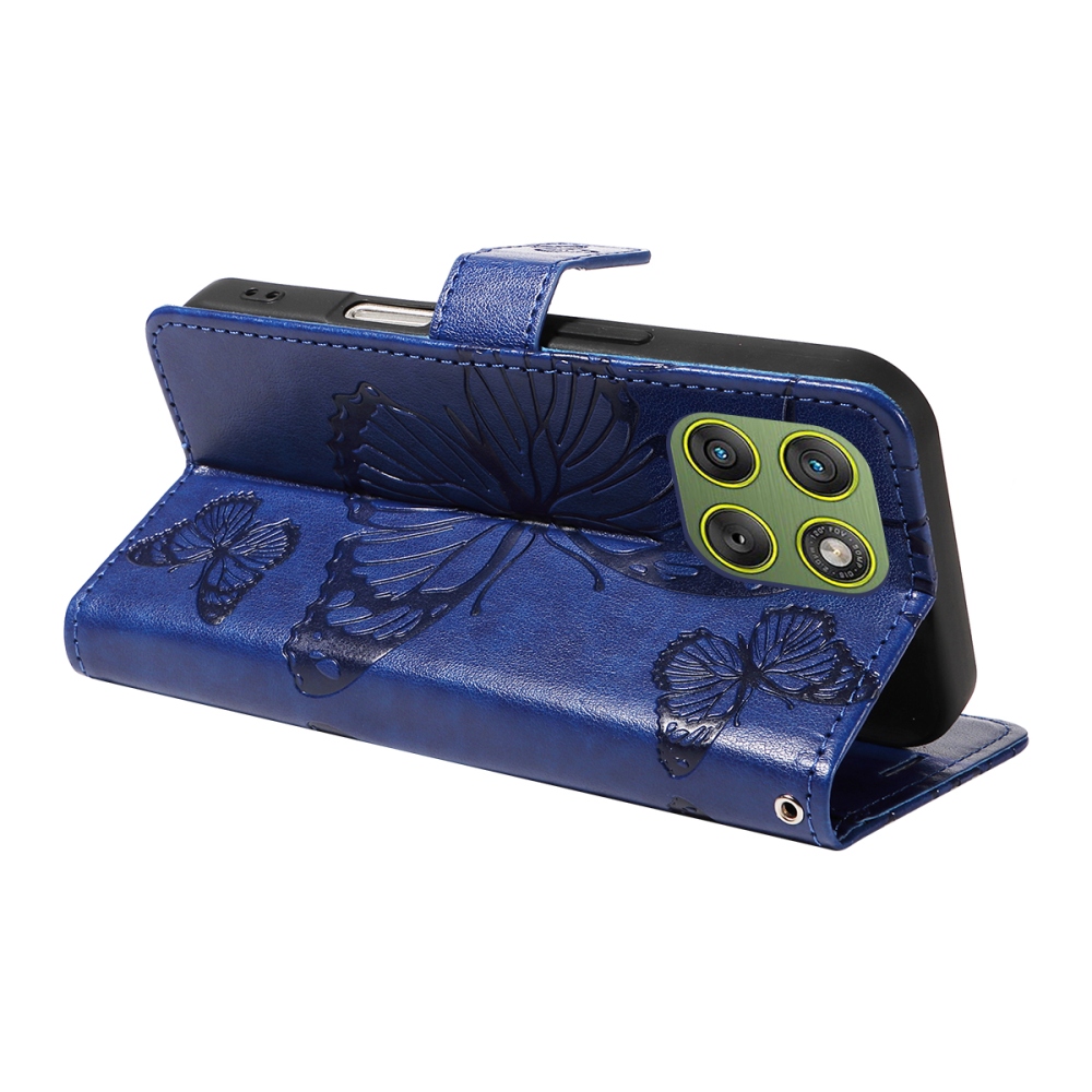 Nagy pillangó könyv tok Motorola Edge 70 5G - kék