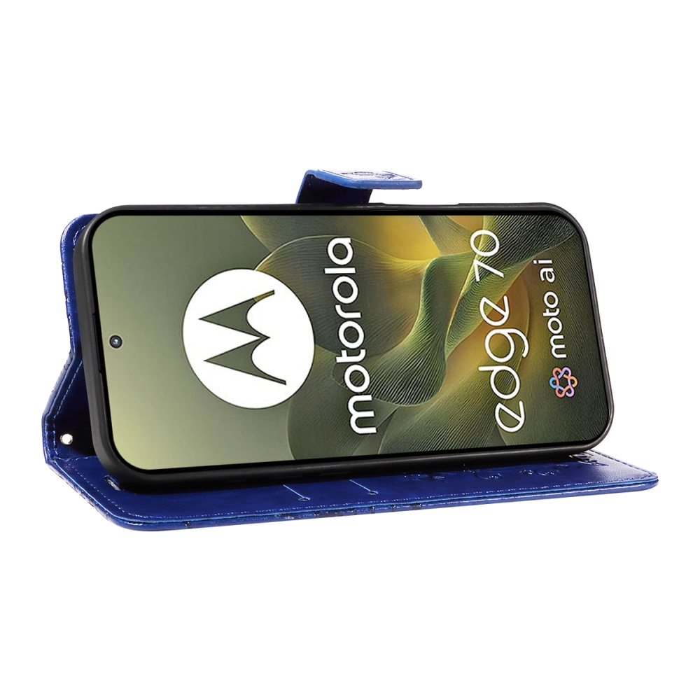 Nagy pillangó könyv tok Motorola Edge 70 5G - kék