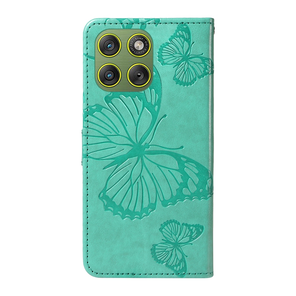 Nagy pillangó könyvtáska Motorola Edge 70 5G-hez - teáskék színű