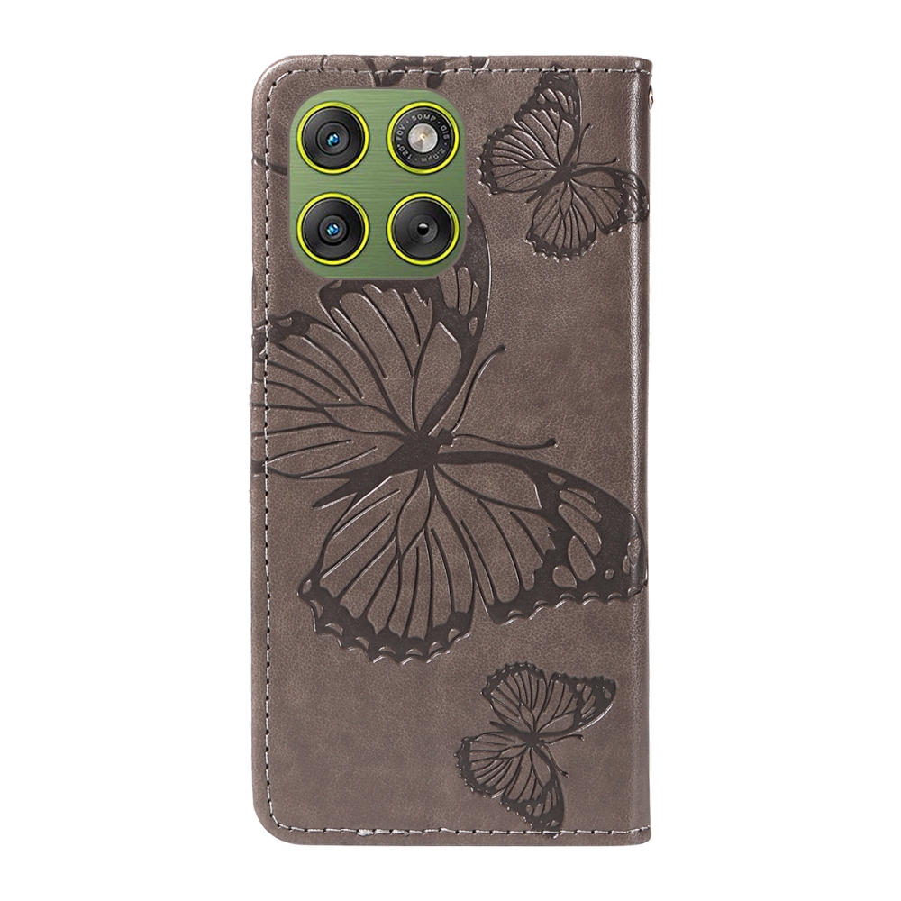 Nagy pillangó könyv tok Motorola Edge 70 5G - szürke