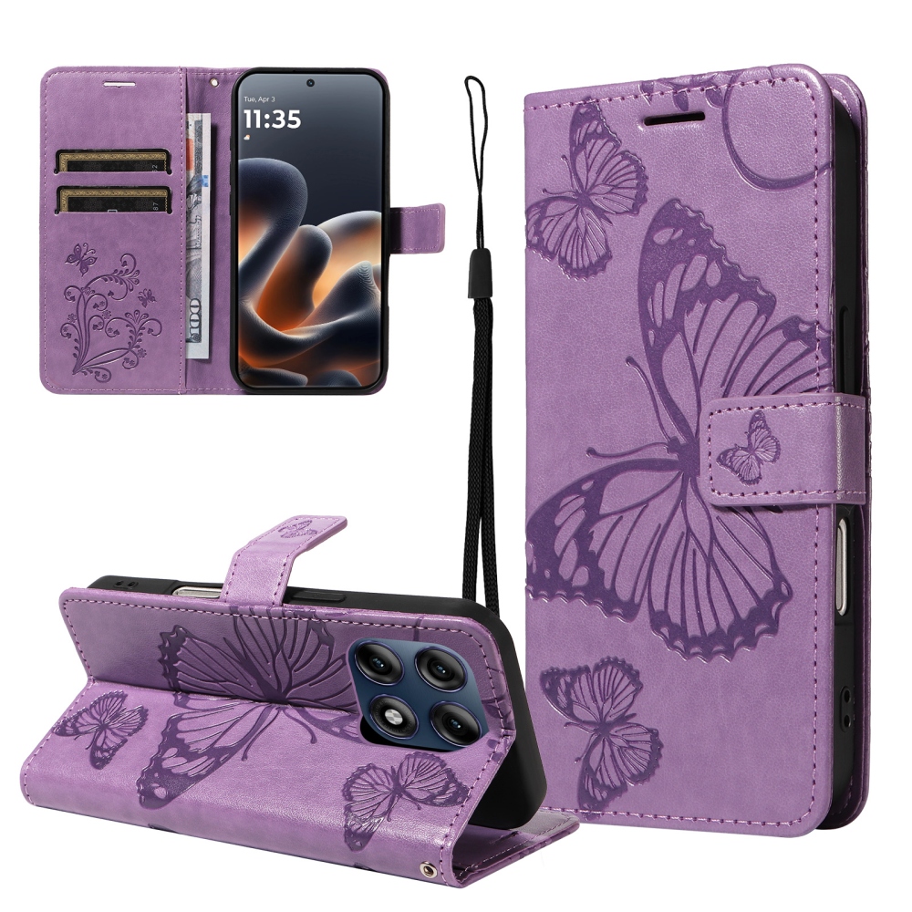 Big Butterfly könyvszerű tok a Motorola Edge 70 Pro 5G-hez – lila