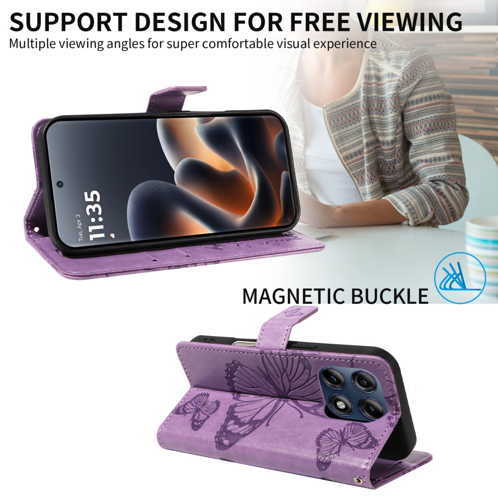 Big Butterfly könyvszerű tok a Motorola Edge 70 Pro 5G-hez – lila