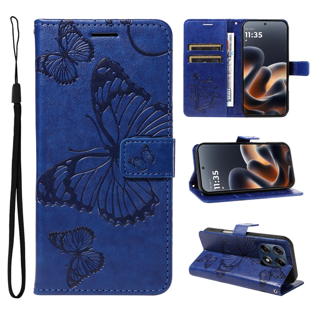 Big Butterfly könyvformájú tok a Motorola Edge 70 Pro 5G-hez – kék